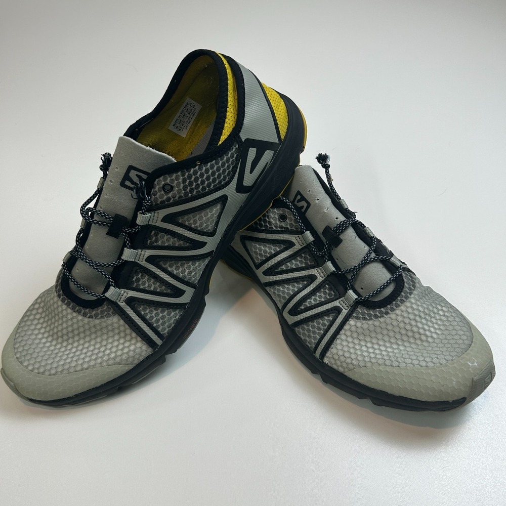 Salomon Tech Amphib 4 Mens Size 11 Grey Yellow Water Trail Shoes 416884